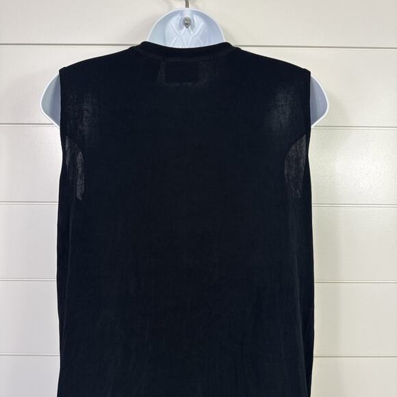 Chico's Travelers Ribbed Sleeveless Button Front Vest Black sz 1 / Medium - Picture 6 of 6